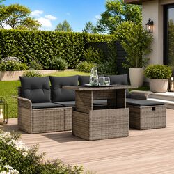 Exceptional 6-Piece Modular Garden Sofa Set for Outdoors