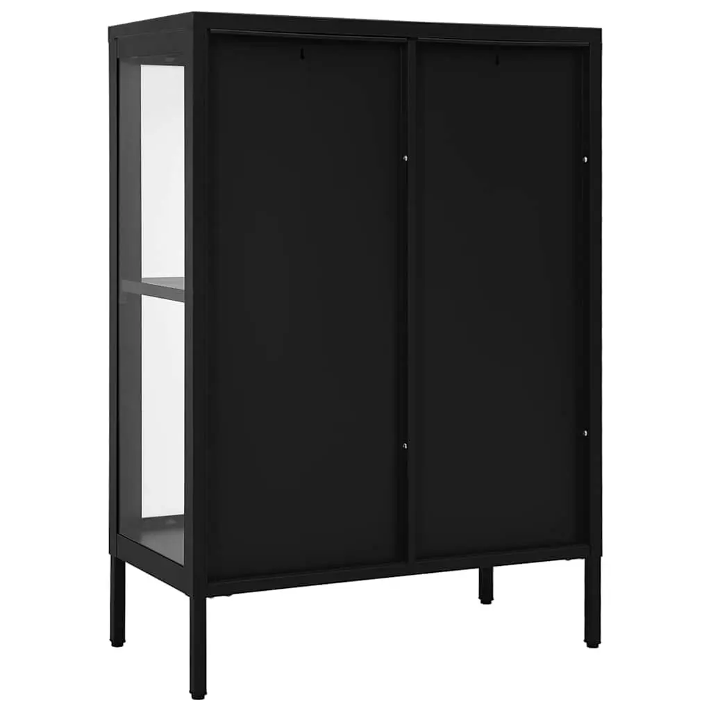 Sideboard Steel Glass 75W x 35D x 105H cm Black