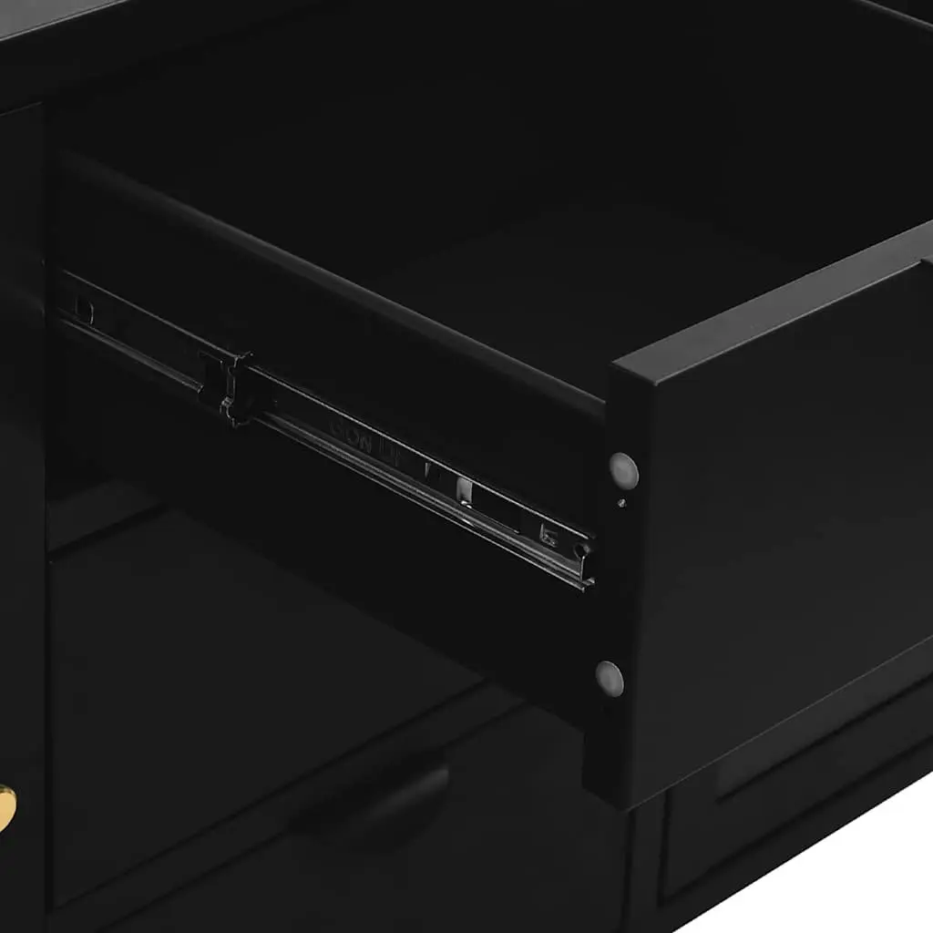 Sideboard Steel Tempered Glass 105x35x70 cm Black