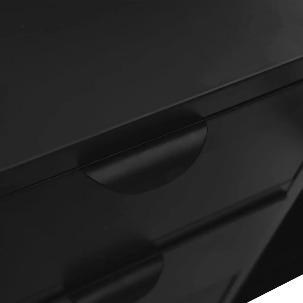 Sideboard Steel Tempered Glass 105x35x70 cm Black