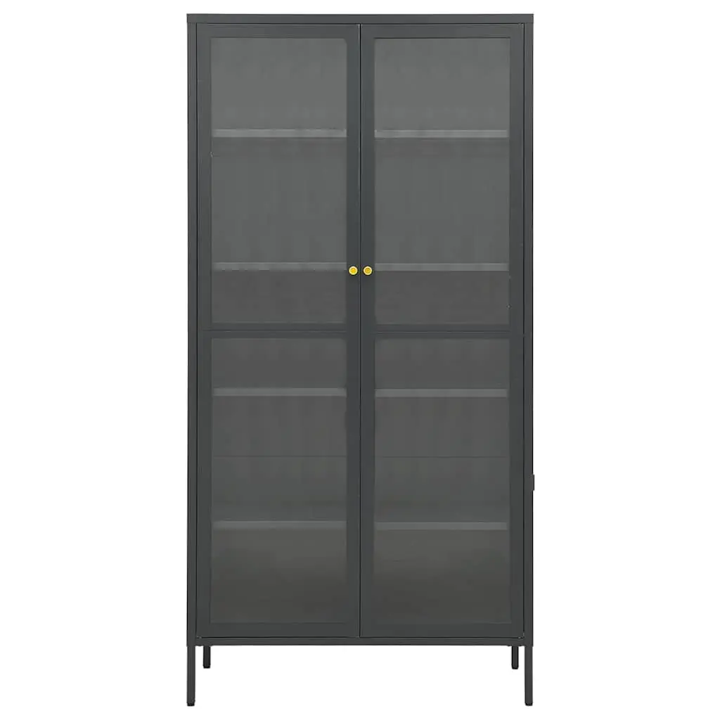 Anthracite Display Cabinet with Adjustable Shelves