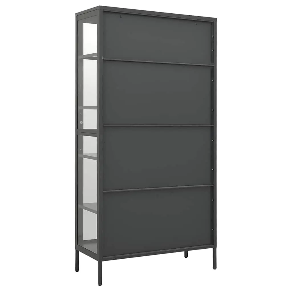 Anthracite Display Cabinet with Adjustable Shelves