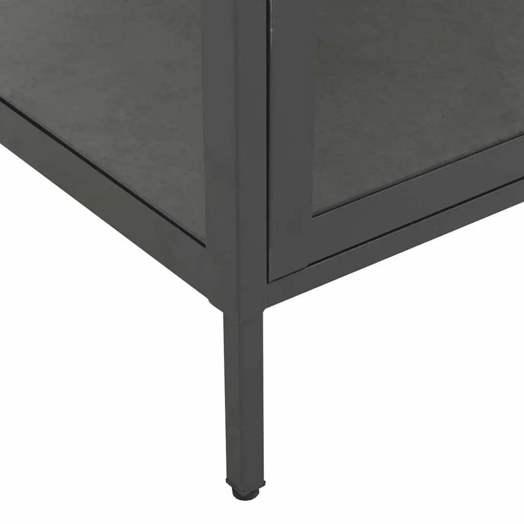 Anthracite Display Cabinet with Adjustable Shelves