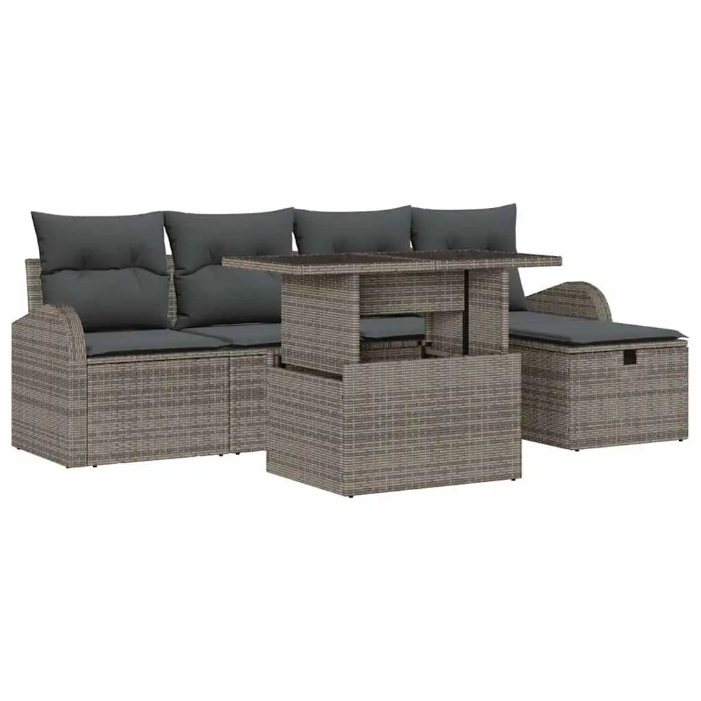 6 Piece Modular Garden Sofa Set with Cushions