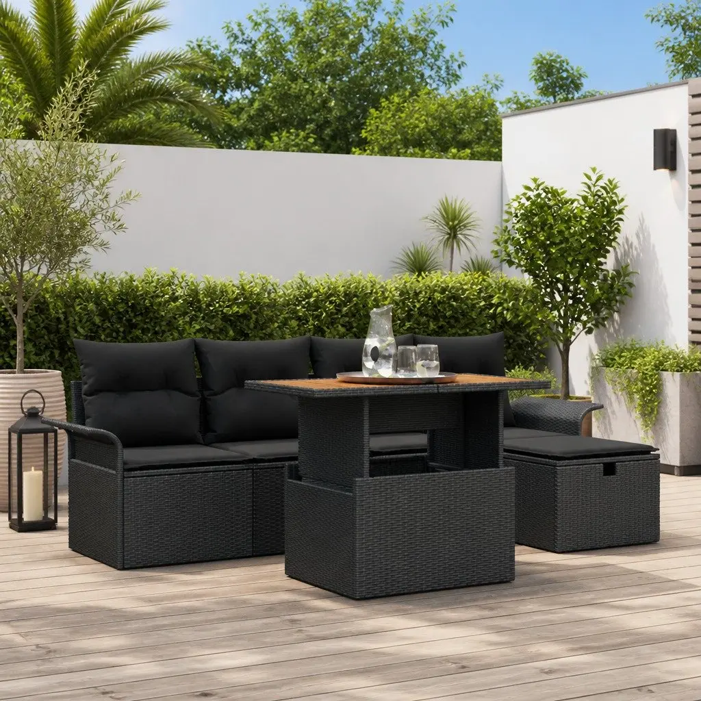 6-Piece Garden Sofa Set with Adjustable Height