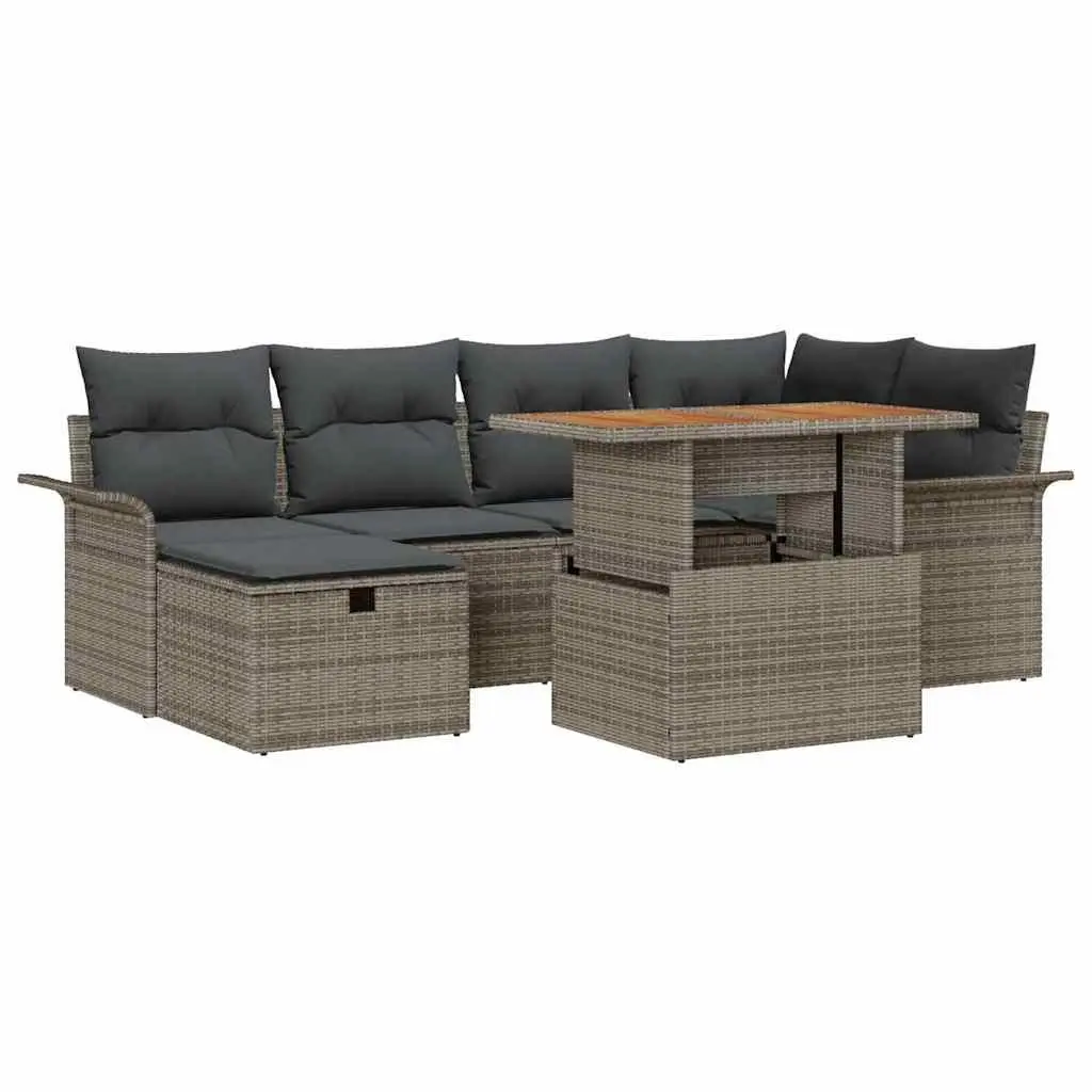7-Piece Garden Sofa Set with Adjustable Backrests