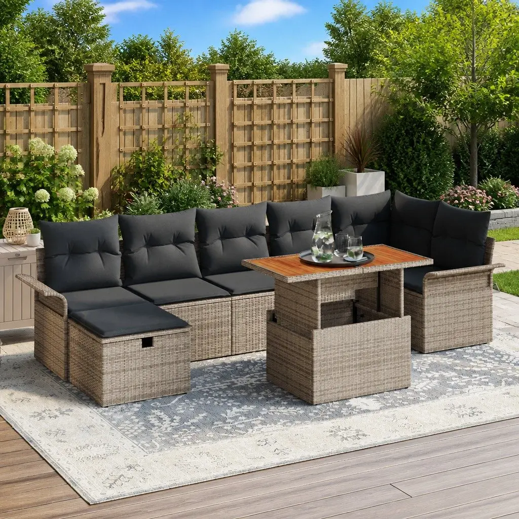8-Piece Height-Adjustable Outdoor Sofa Set