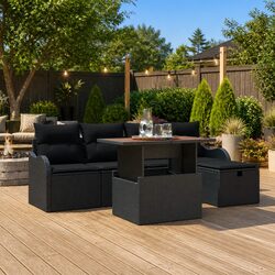 Durable 6-Piece Garden Sofa Set with Adjustable Height