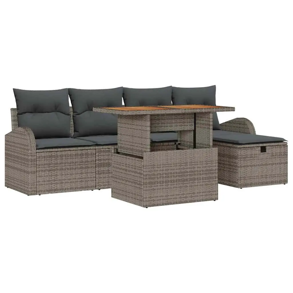6-Piece Outdoor Garden Sofa Set with Adjustable Seating