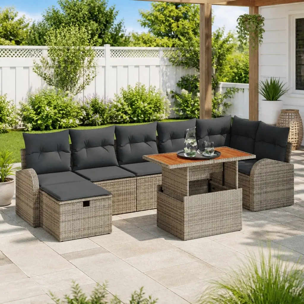 8-Piece Modular Garden Sofa Set with Adjustable Height