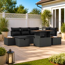 7-Piece Outdoor Sofa Set with Height Adjustment