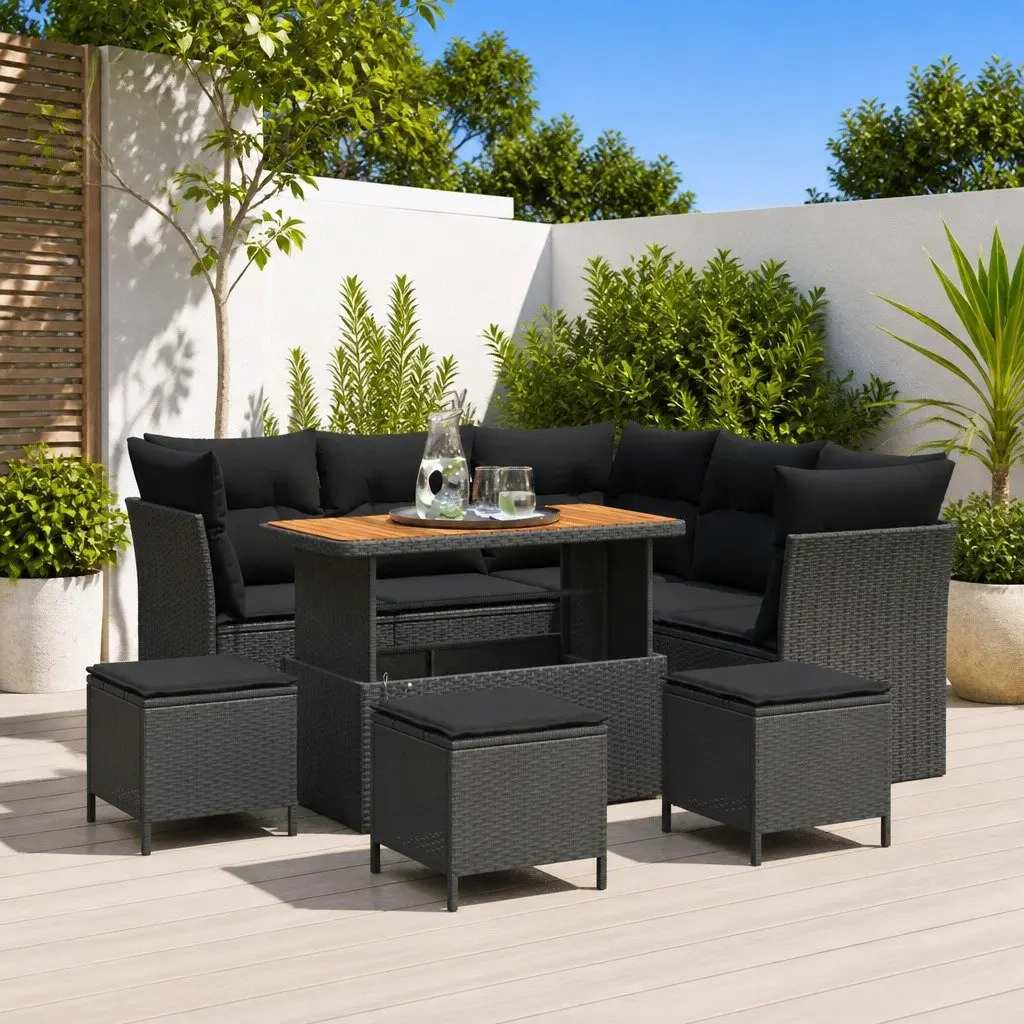 9-Piece Modular Garden Sofa Set with Adjustable Height