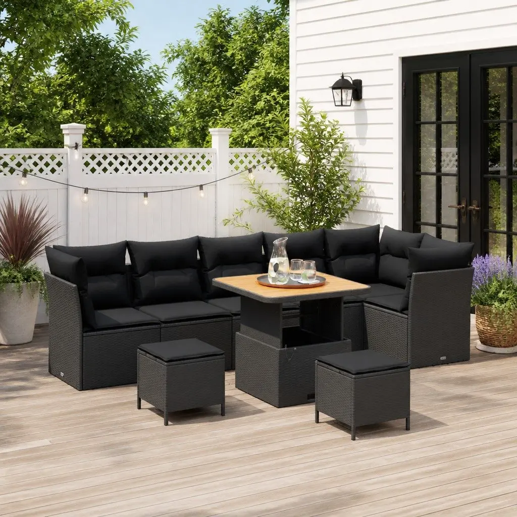 9-Piece Modular Garden Sofa Set for Outdoor Spaces