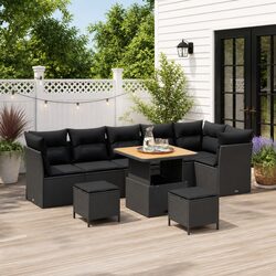 9-Piece Modular Garden Sofa Set for Outdoor Spaces