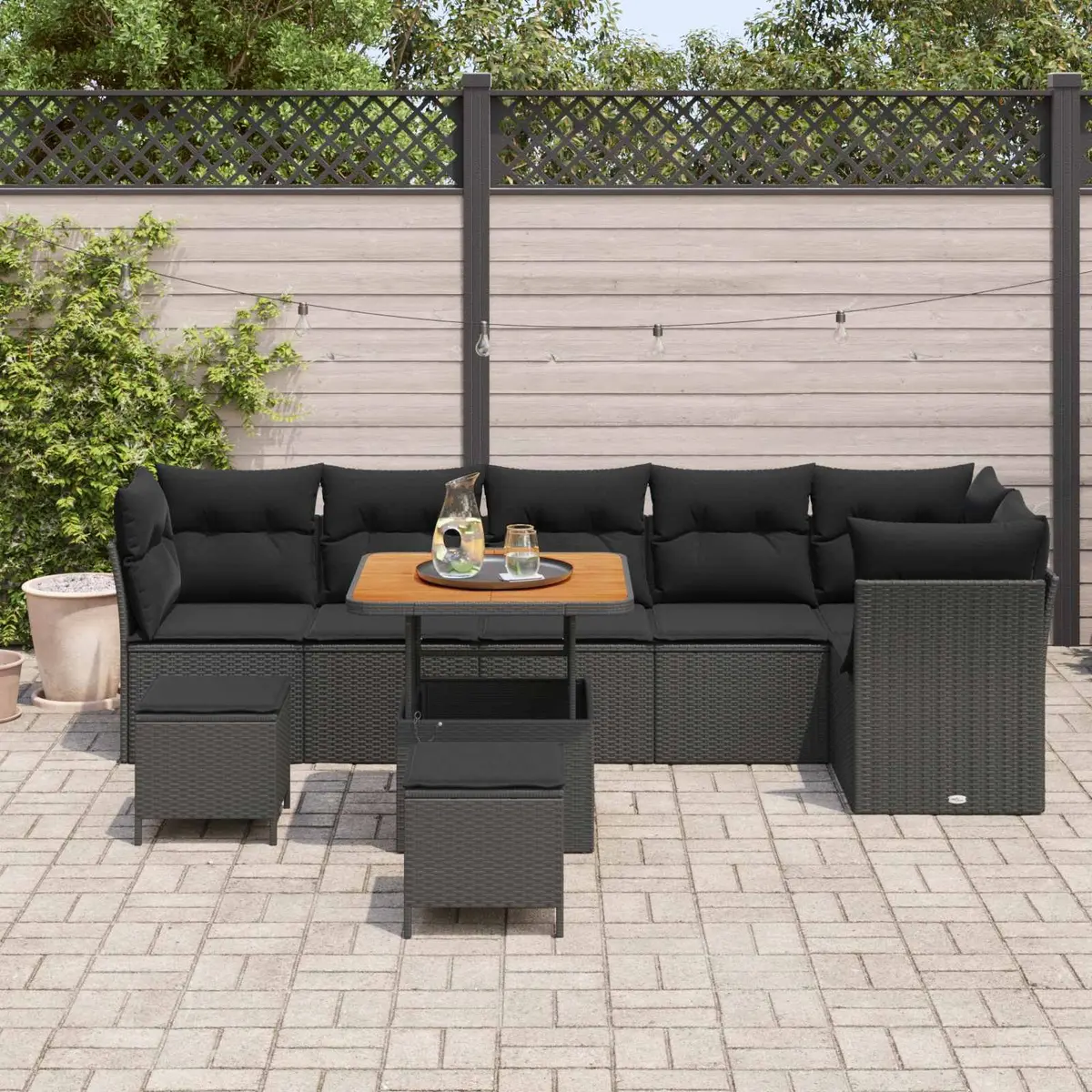 9-Piece Modular Garden Sofa Set for Outdoor Spaces