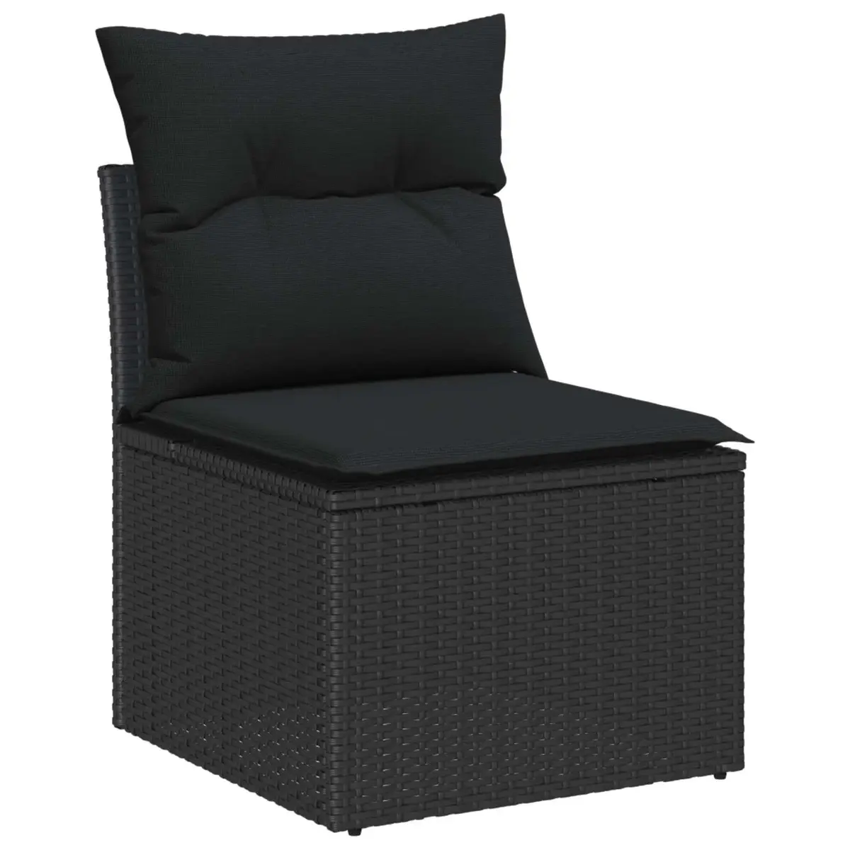 Black Modular Lounge Sofa Set for Outdoor Spaces