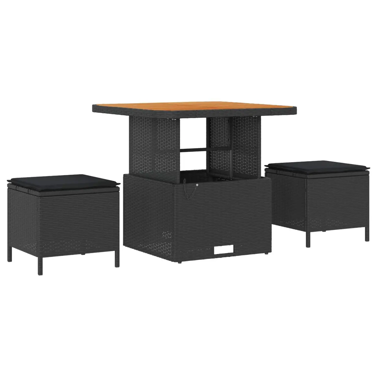 Black Modular Lounge Sofa Set for Outdoor Spaces