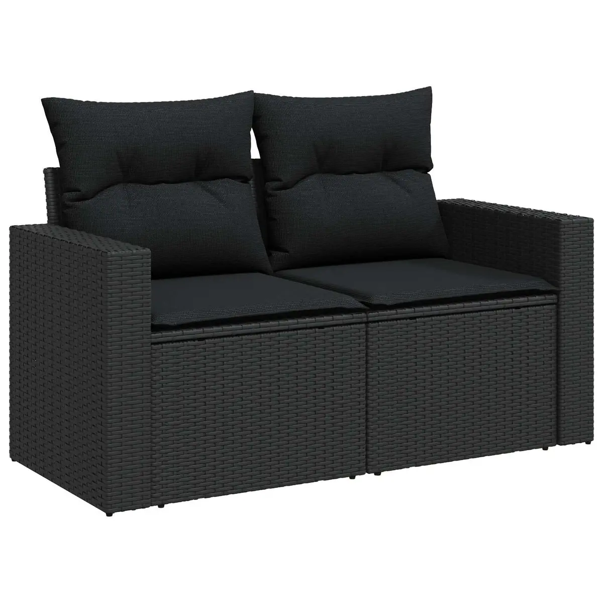 Garden Sofa Set Poly Rattan Height Adjustable Black 10 Piece