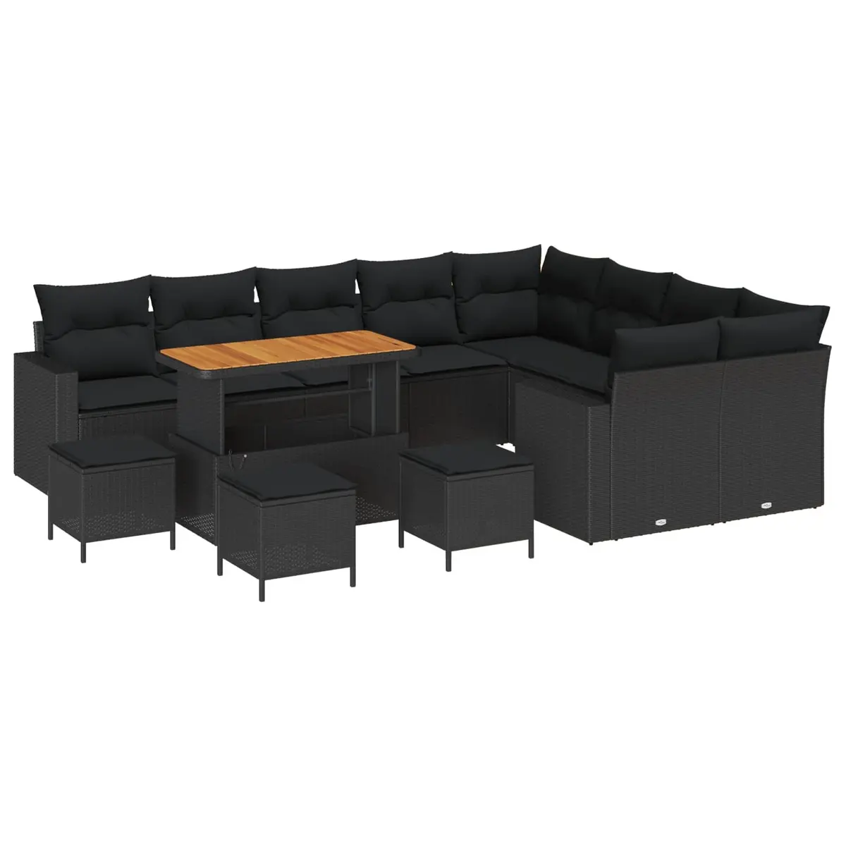 Height-Adjustable 13pc Outdoor Garden Sofa Set