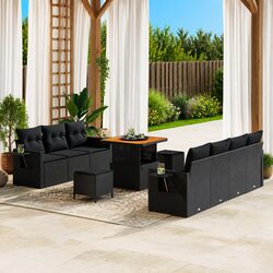 Premium 10-Piece Outdoor Sofa Set with Height-Adjustable Table