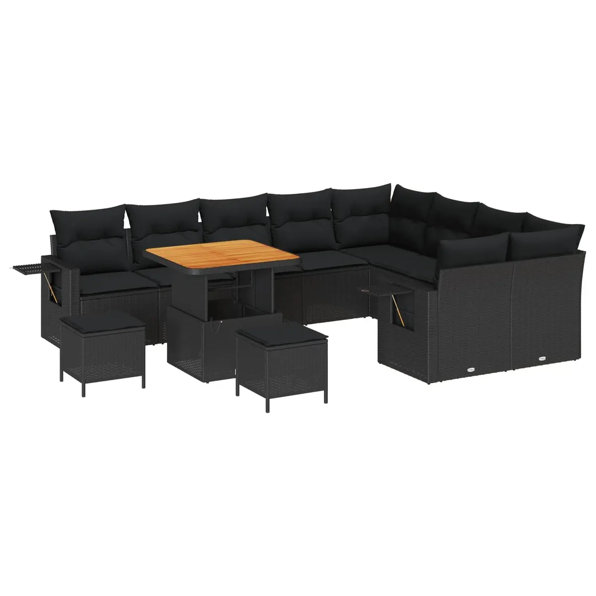 12-Piece Height-Adjustable Garden Sofa Set