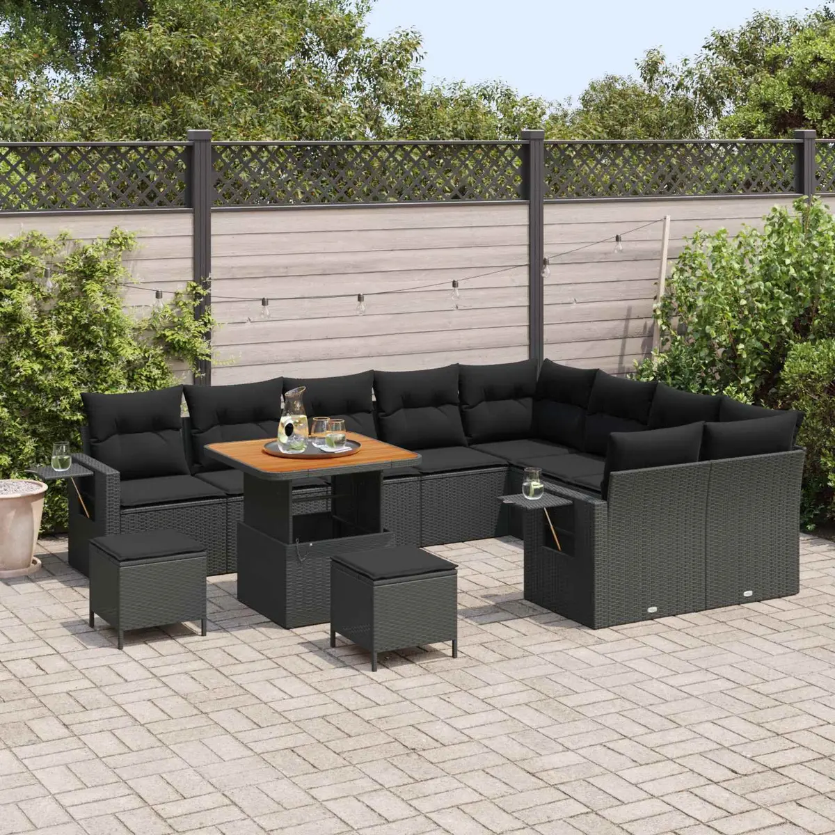 12-Piece Height-Adjustable Garden Sofa Set