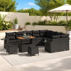 Durable Garden Sofa Set 12 Pieces with Height Adjustment