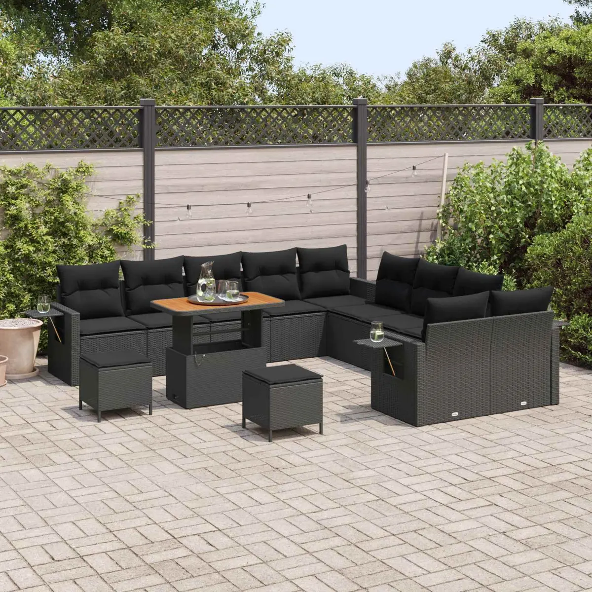 13-Piece Garden Sofa Set with Adjustable Height