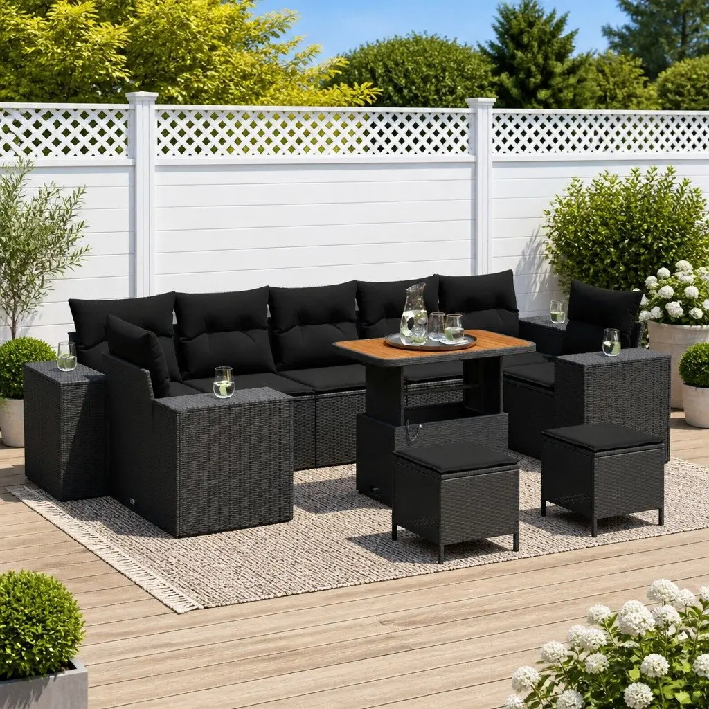10-Piece Modular Garden Sofa Set for Outdoor Use
