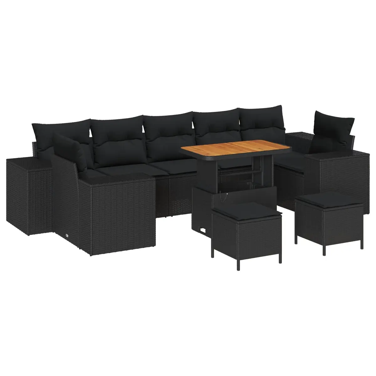10-Piece Modular Garden Sofa Set for Outdoor Use