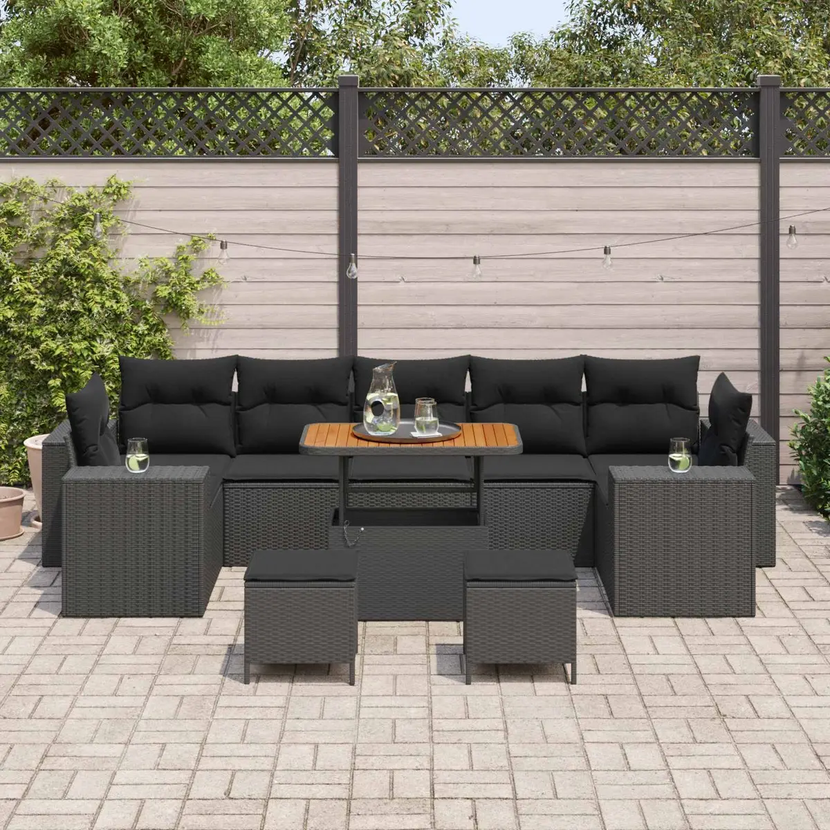 10-Piece Modular Garden Sofa Set for Outdoor Use