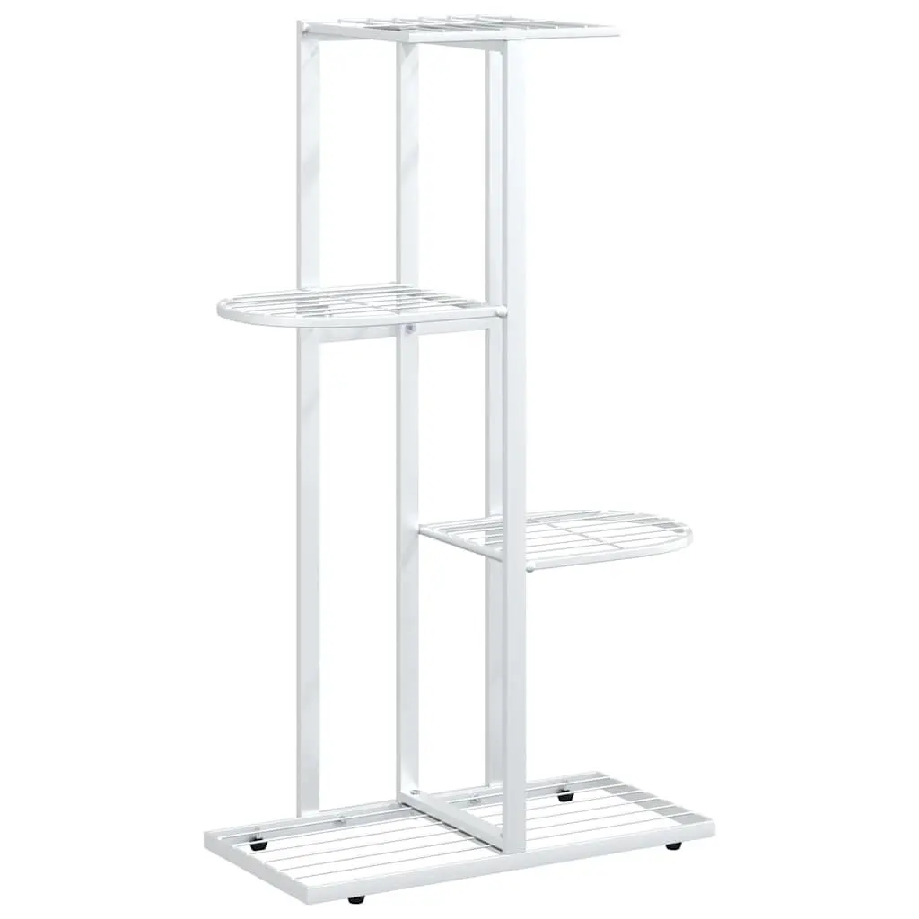4-Tier Plant Stand Metal White Display Shelf