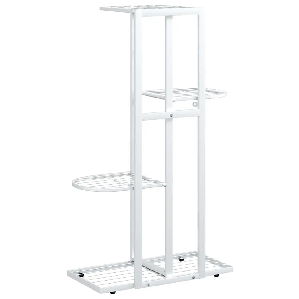 4-Tier Plant Stand Metal White Display Shelf