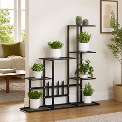 Durable Metal Plant Stand in Black for Home or Garden