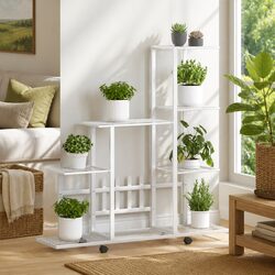 Durable Metal Plant Stand with Wheels for Display