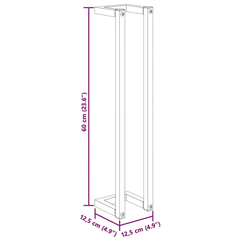Towel Rack Steel Wall-Mounted Bathroom Holder White 12.5 x 12.5 x 60 cm