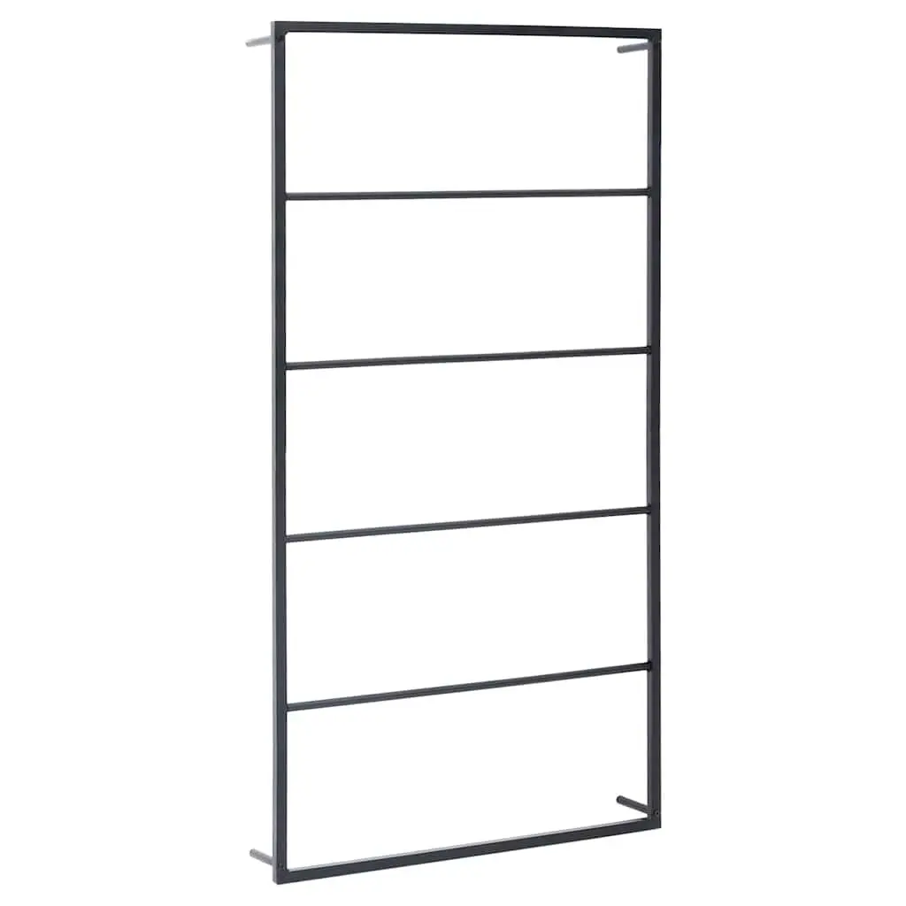 Black Steel Towel Rack for Bathroom Storage