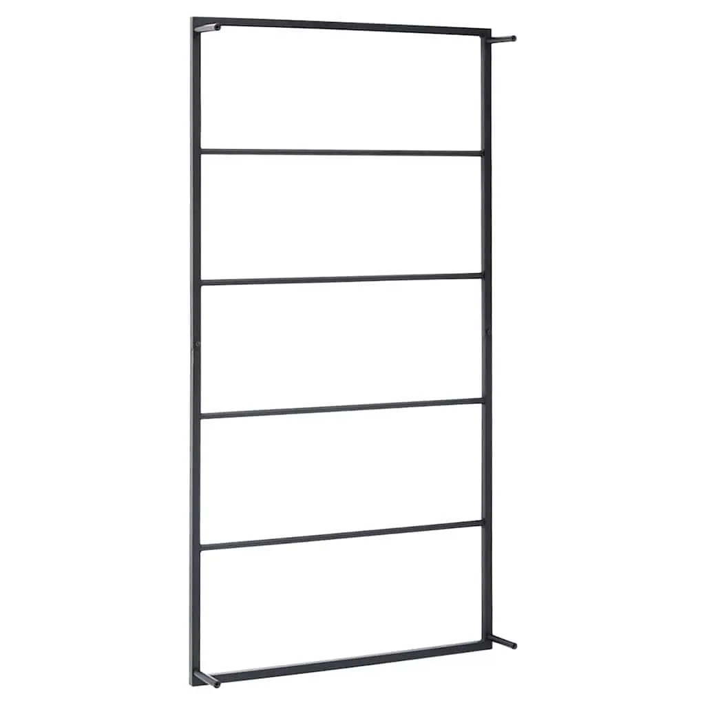 Black Steel Towel Rack for Bathroom Storage