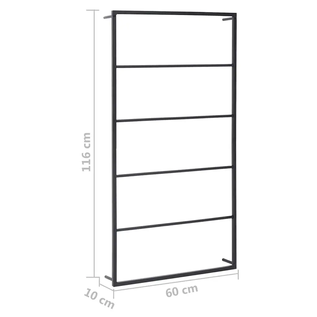 Black Steel Towel Rack for Bathroom Storage