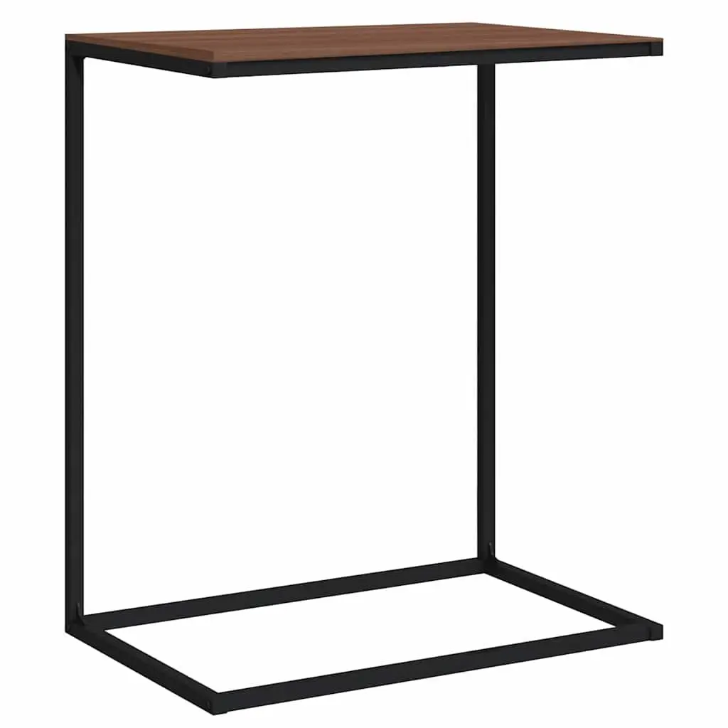 C-Shaped Side Table in Black Engineered Wood