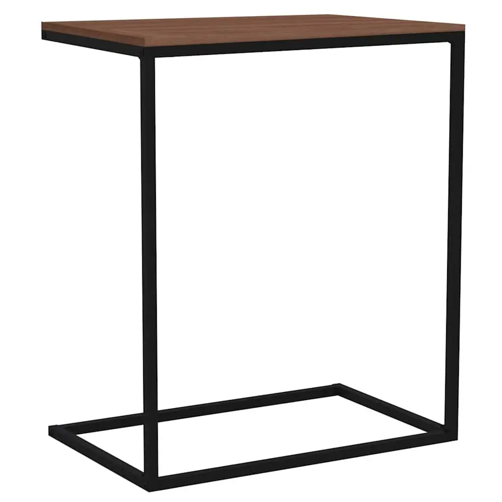 C-Shaped Side Table in Black Engineered Wood