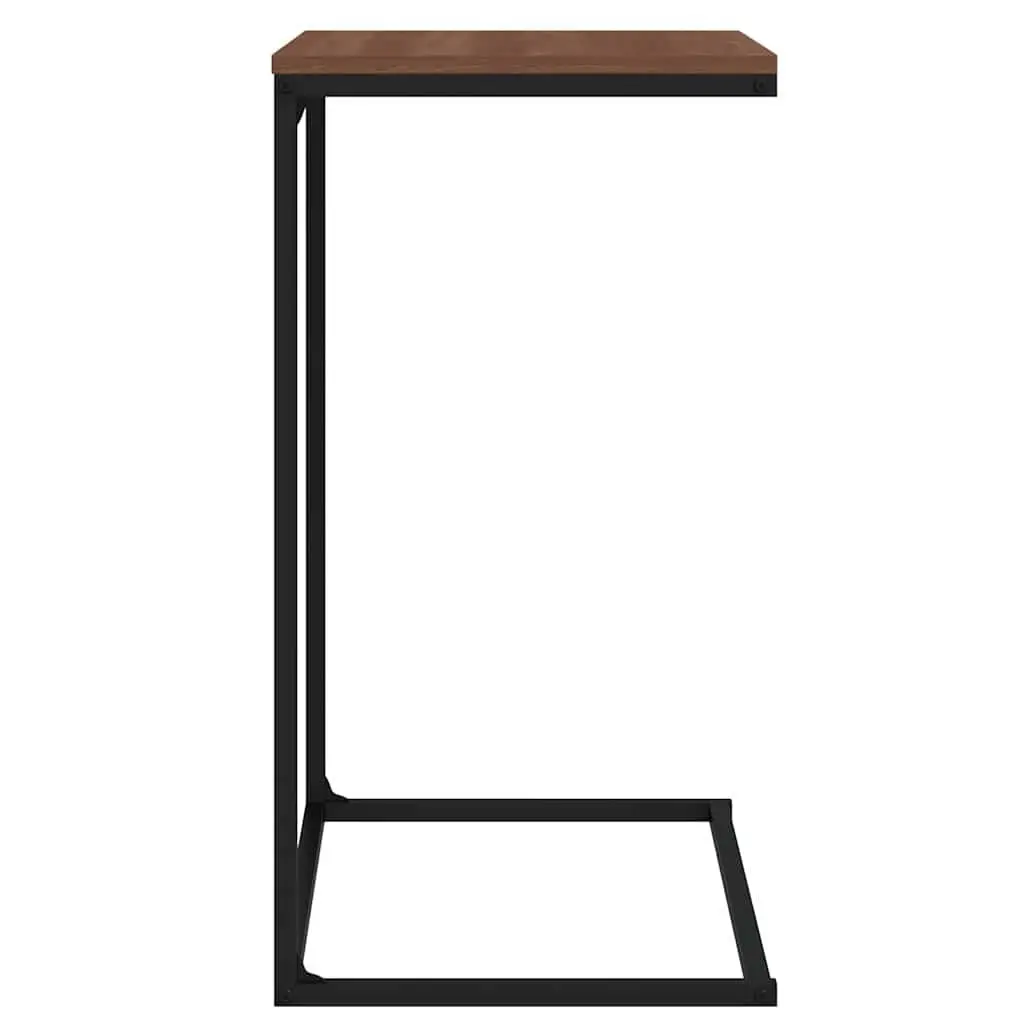 C-Shaped Side Table in Black Engineered Wood