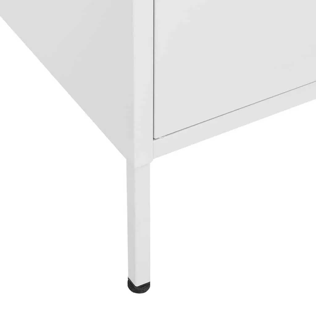 White Steel Storage Cabinet with 2 Adjustable Shelves