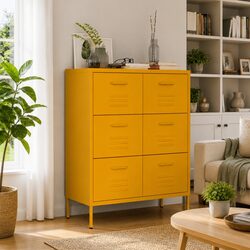 Yellow Steel Drawer Cabinet for Organized Storage