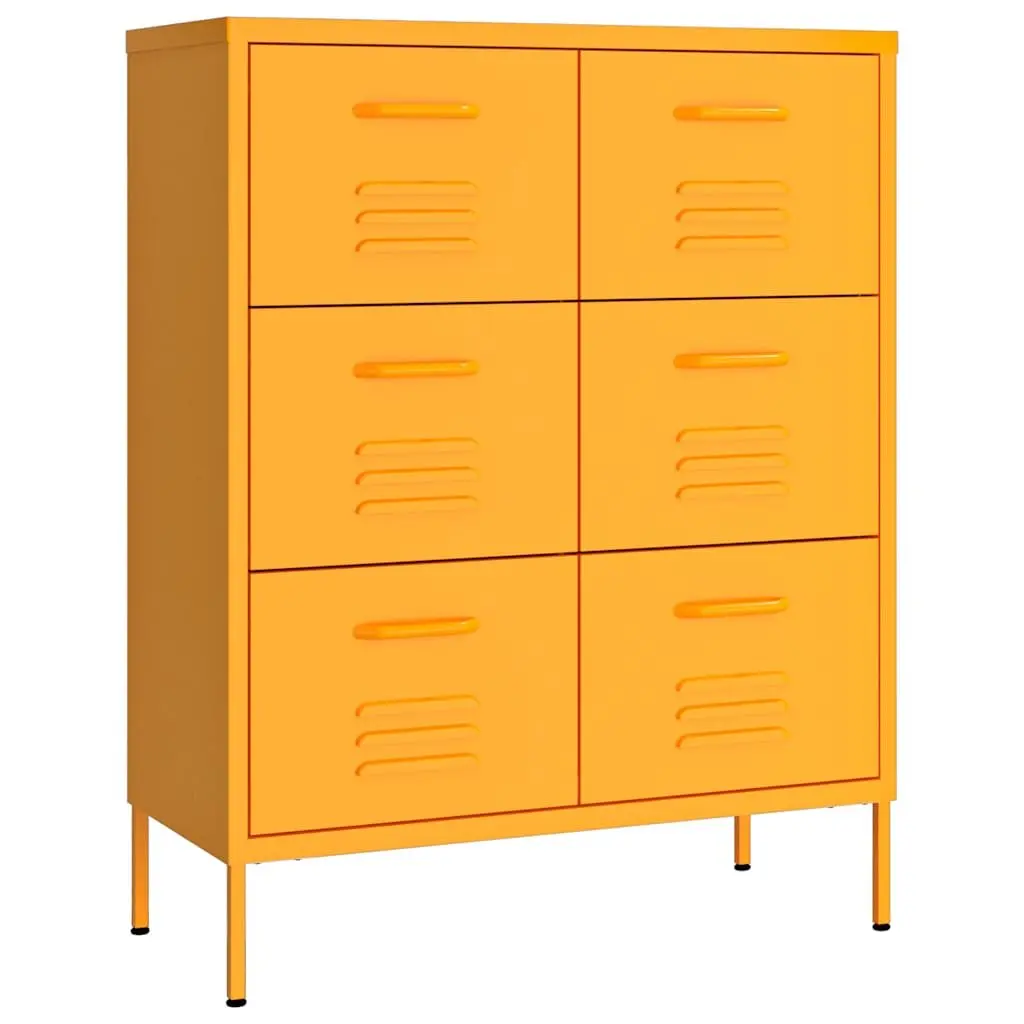 Yellow Steel Drawer Cabinet for Organized Storage