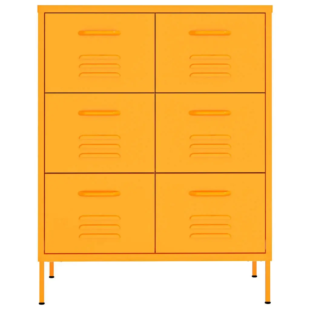 Yellow Steel Drawer Cabinet for Organized Storage