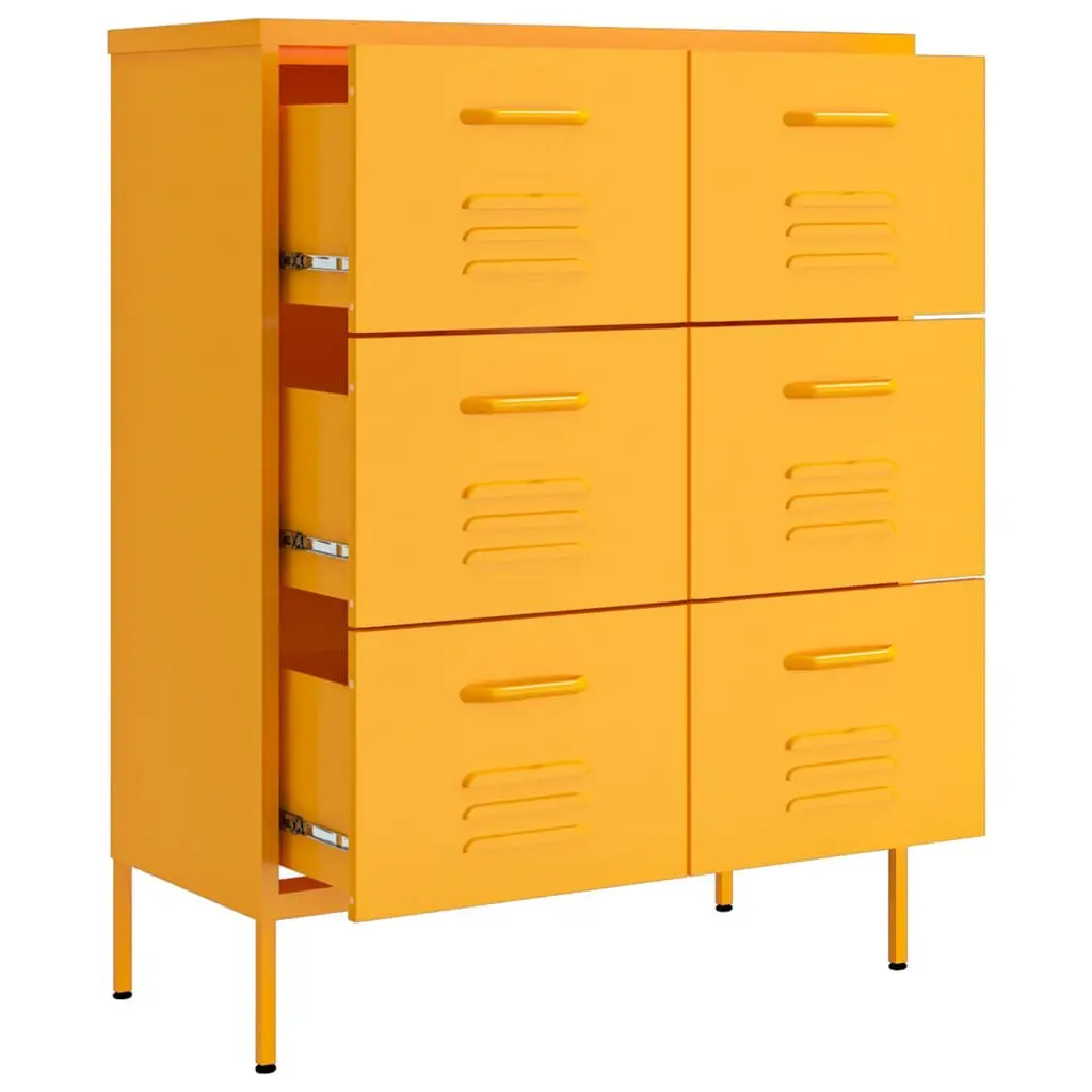 Yellow Steel Drawer Cabinet for Organized Storage