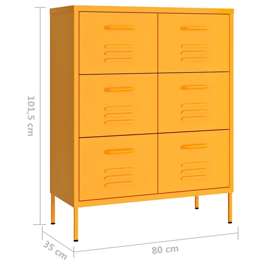 Yellow Steel Drawer Cabinet for Organized Storage