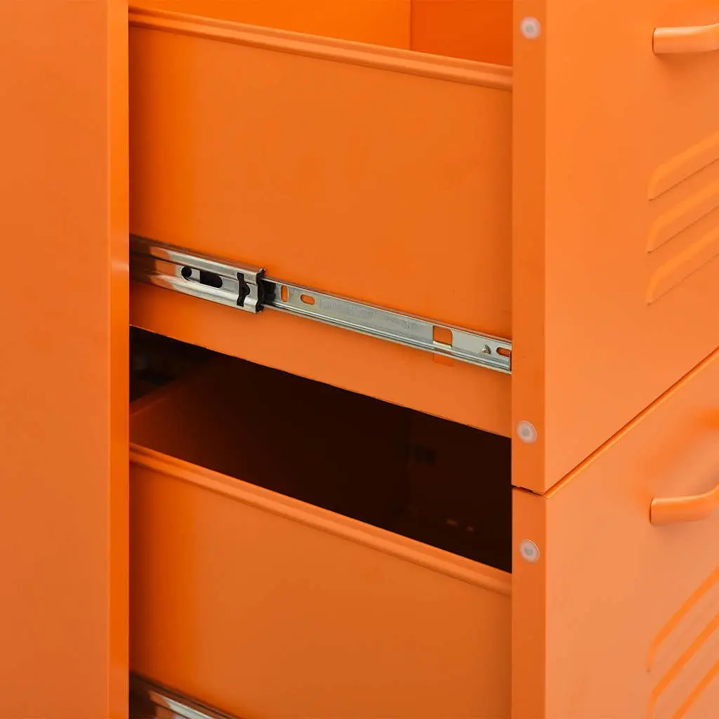 Storage Cabinet Steel 80 x 35 x 101.5 cm Orange 6 Drawers