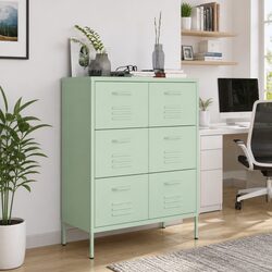 Heavy-Duty Green Storage Drawer Cabinet with 6 Drawers